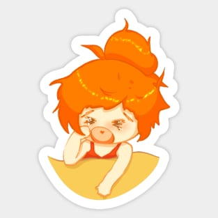 Sleepy girl sticker Sticker